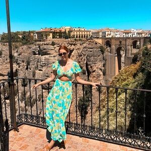 Dani skirt peek-a-boo floral maxi dress